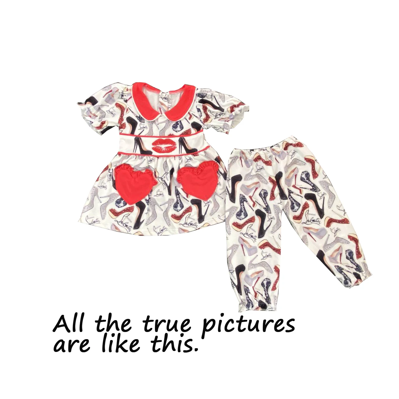 New children boutique pajamas clothes cartoon princess print outfits for toddler girls,girls clothing set,kids clothing set