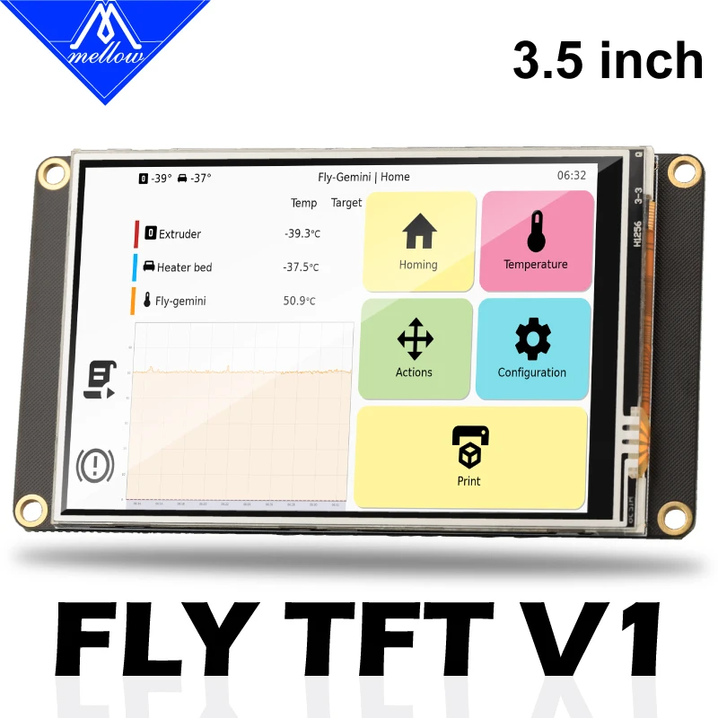 Mellow FLY TFT V1 3.5 inches 50fps SPI  Klipper Resistive Touch Color Display Screen For Fly-Gemini / Raspberry Pi Control Board