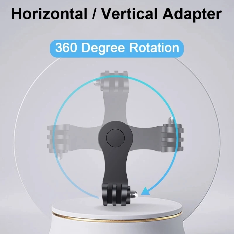 360 ° GoPro Hero 용 수직 마운트 어댑터 브래킷 12 11 10 9 Yi DJI 오토바이 헬멧 턱 스탠드 마운트 홀더 카메라 X4