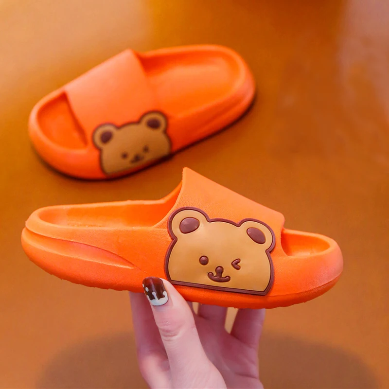 extra wide children's shoes 2022 Children's Beach Slippers For Boys Girls Home Shoes Summer Thick Flip Flops EVA Soft Pillow Slides Ourdoor Bear Slippers children's sandals near me