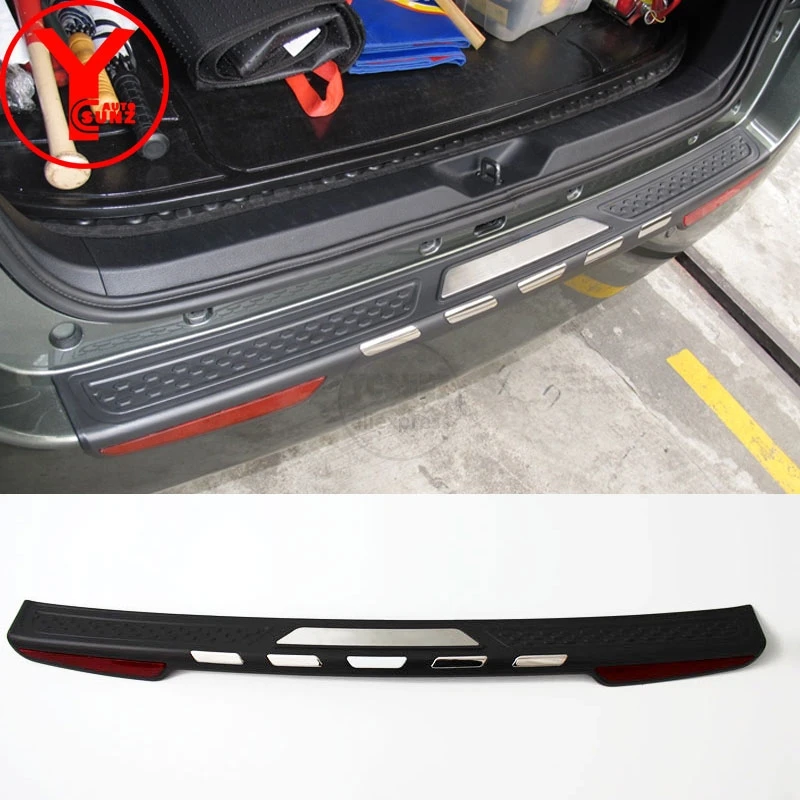 

LED Rear Bumper Guard Step Sill Plate Protector Accessories For Toyota Innova 2016 2017 2018 2019 YCSUNZ Tail Gate Bumper