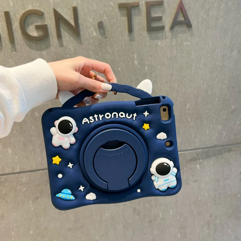 Adorable Children's Tablet Cover with 360° Rotating Handle Stand