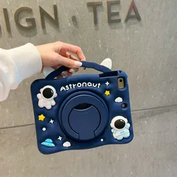 Adorable Children's Tablet Cover with 360° Rotating Handle Stand for Tab A7 10.4inch (Astronaut No belt)