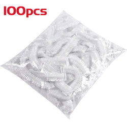 Set of 100 Pink Disposable Waterproof Shower Caps - Elastic Hair Covers for Spa, Salon, Hotel, and Home Use (100pcs-white)
