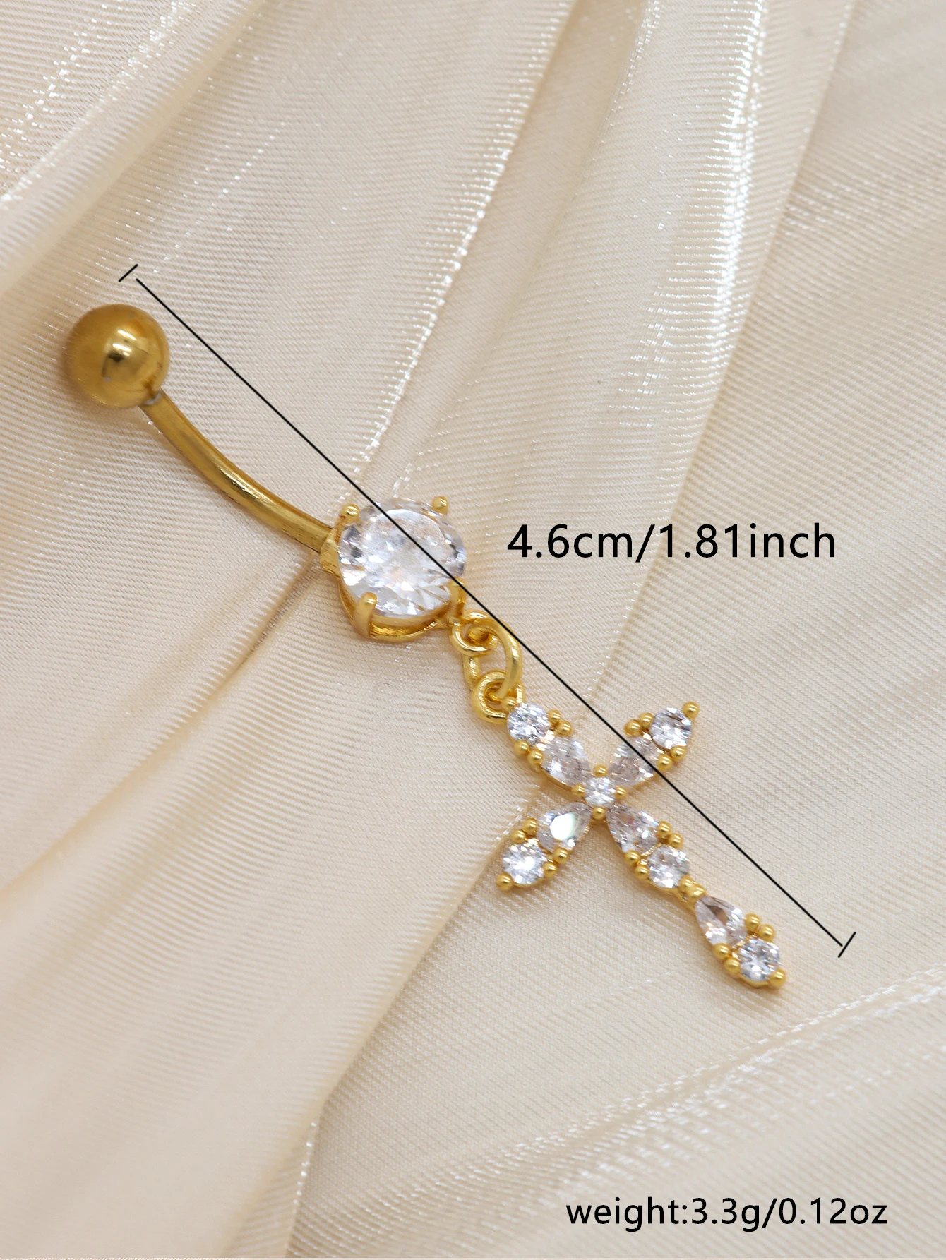 Navel Ring Stainless Steel Cubic Zirconia for Women