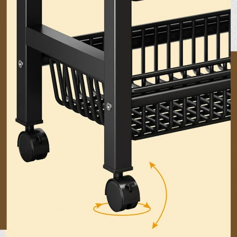 Kitchen Shelf Floor Multi-Layer Microwave Oven Shelf Domestic Storage Rack Pot Rack Vegetable Basket Trolley Storage storage rack