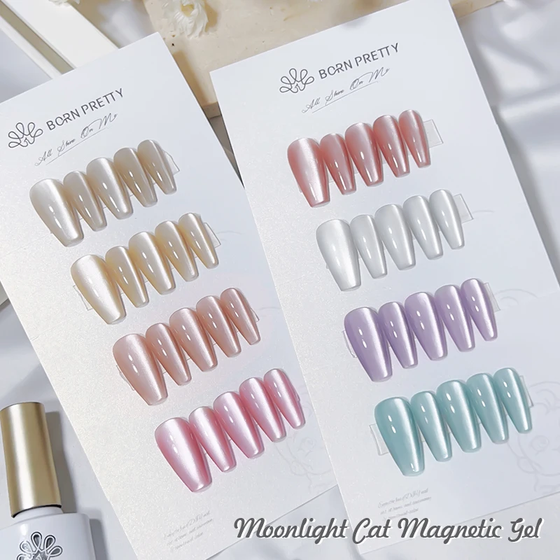 BORN PRETTY Sparkling Moonlight Cat Magnetic Gel Polish Set Semi Permanent Soak Off Crystal Gel Nail Polish Kit For Nail Art DIY 2