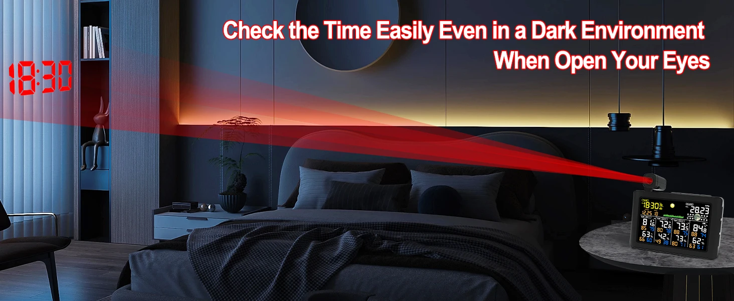 2025 Digital Thermometer Temperature Humidity sensor Monitor Alarm Clock for Bed