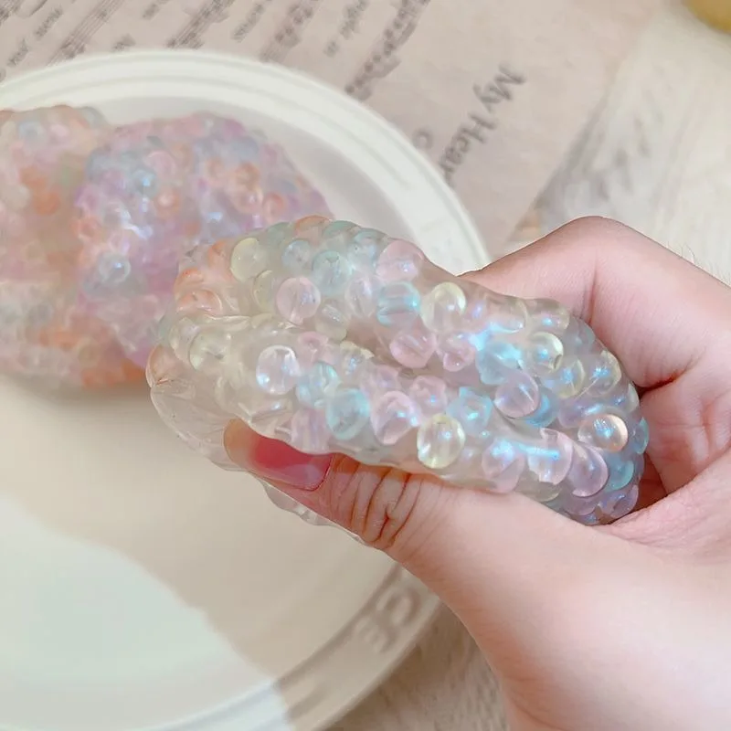 Pearl Squeeze Toy Ball Fidget Round Bead Stone Squishy Slow Rebound Toy Anti-stress Mochi Ball Relieves Stress Decompression Toy 3
