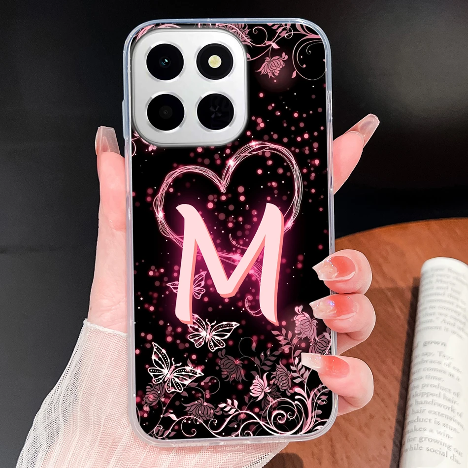 Pink Love Heart Soft TPU Silicone Transparent Phone Case Cover