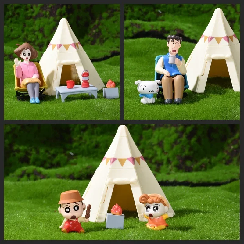 

3-5.5cm Crayon Shin-Chan Q-Version Camping Crayon Shin-Chan5 Meiya Guangzhi Little White Decoration Doll Collection Model Gift