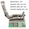 Motorcycle Exhaust Header Pipe Escape Muffler Front Connector Link Pipe Slip on Modified For DUKE 790 18-22 DUKE 890 890R 20-22