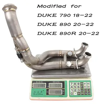 Motorcycle Exhaust Header Pipe Escape Muffler Front Connector Link Pipe Slip on Modified For DUKE 790 18-22 DUKE 890 890R 20-22