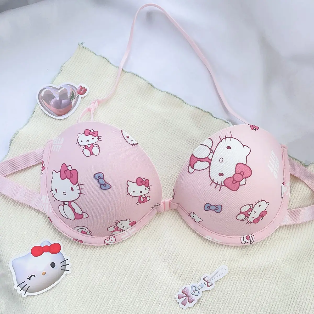 Sanrio Hello Kitty Melody Women Cute Underwear Bras & Briefs 2 Pcs Sets,  without Steel Support Triangle Cup, Sweet Lingerie - AliExpress
