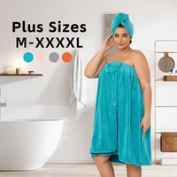Lot de 2, 80*210cm/80*160cm, 350GSM, jupe de bain extra large + bonnet de douche princesse, jupe serviette portable réglable avec appropriée 1