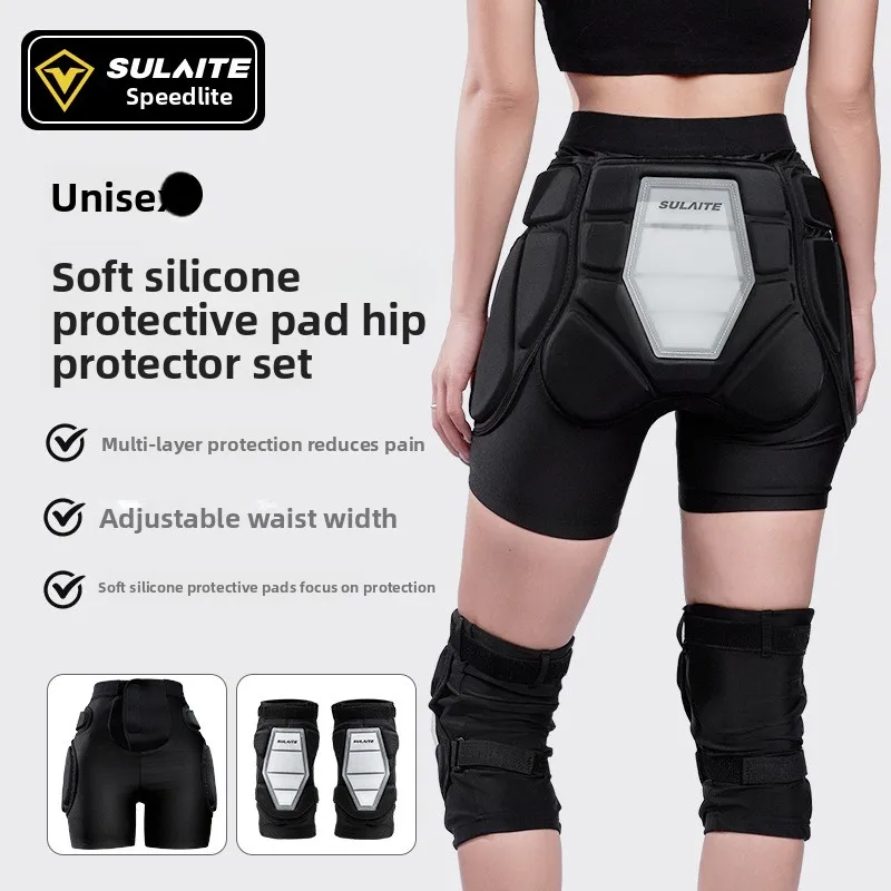 SULAITE 오토바이 엉덩이 보호 장비 야외 롤러 스케이트 스키 엉덩이 보호 팬츠 야외 사이클링 스포츠 보호 장비 S-2XL