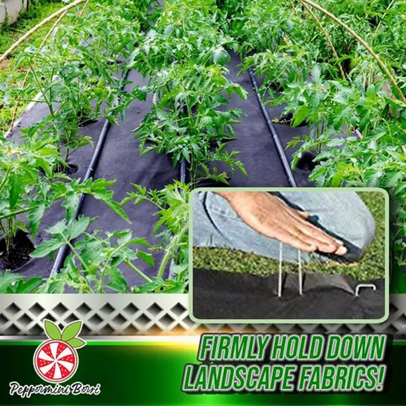 50Pcs Heavy Duty U Shape Garden Stakes Staple Securing Pegs Pins Anti-Rust For Securing Weed Barrier Fabric Landscape Fabric