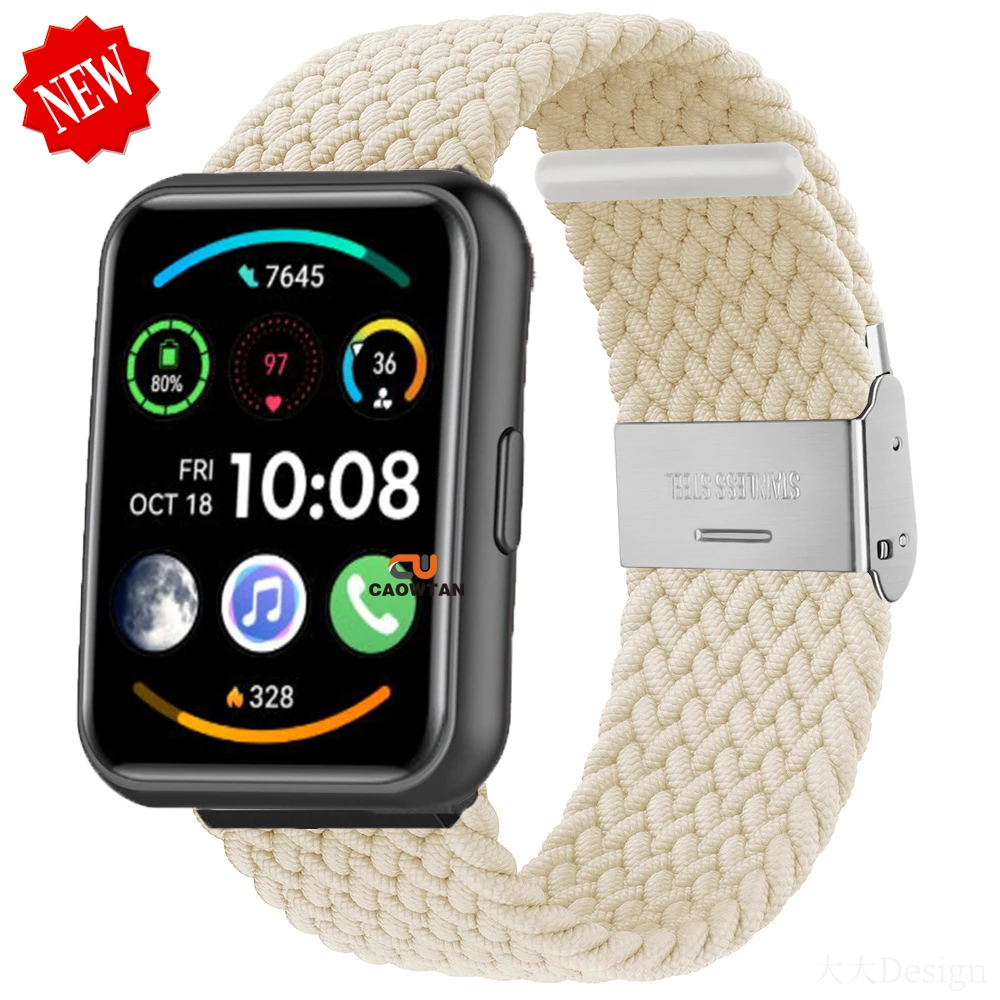 Braided Nylon Loop Strap - Woven Elastic Wristband Replacement Bracelet