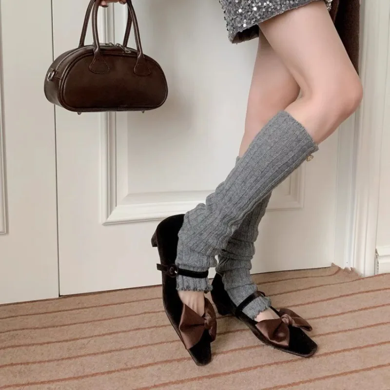 Women's Low Heeled Shoes Bow Tie One-line Buckle Shallow Mouth Shoes Women Dress Spring New Fashion Mary Jen Zapatillas De Mujer 6