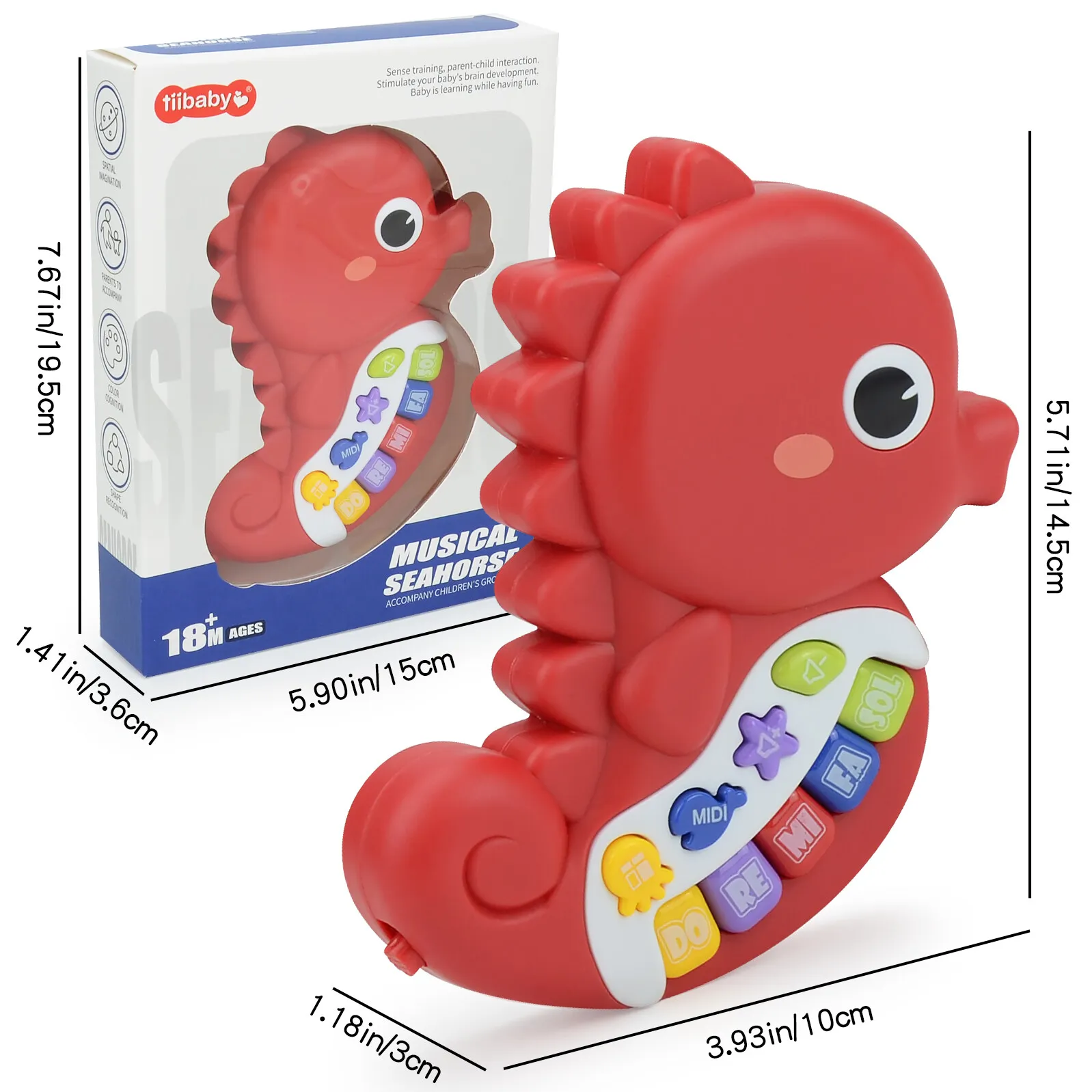 Music Toys Baby Piano Multifunctional Seahorse Electronic Piano With Music and Light Boys Girls Toys Kids Gifts age1+