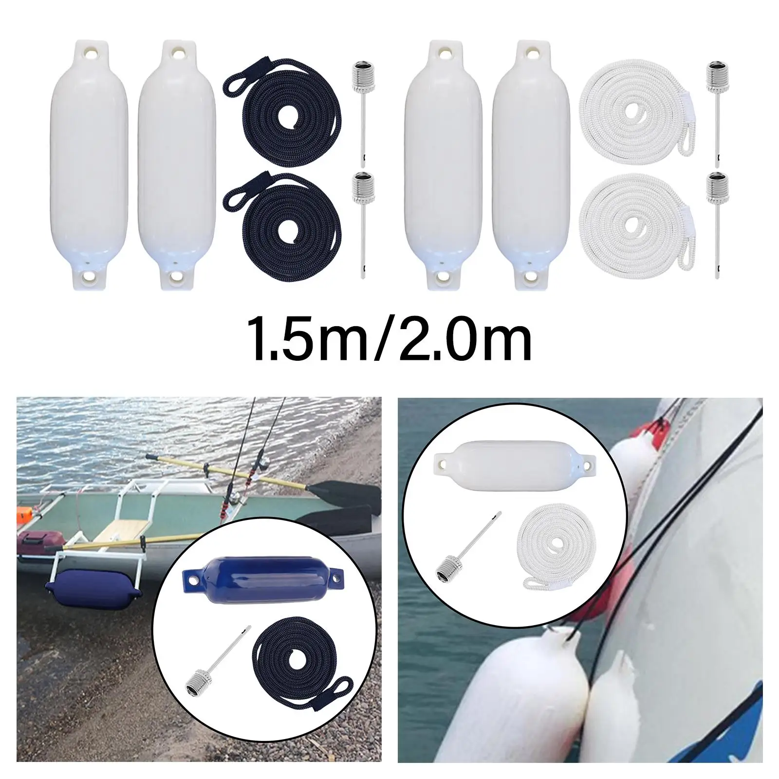 충돌 방지 볼, 두꺼운 PVC 계류 부표, 2 배 보트 펜더, 줄 보트 요트 보트 도크 계류 쿠션 및 보호