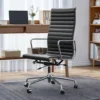 High Back Classic Genuine Leather Office Chair Ergonomic Office Chair Adjustable Swivel Leather Computer Desk Gaming Chair 6