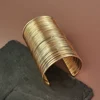 KDLUN 10cm Long Metal Wire Cuff Bracelet & Bangle For Womon Statement African Bangles Fashion Jewelry Wide Alloy Accessories 4