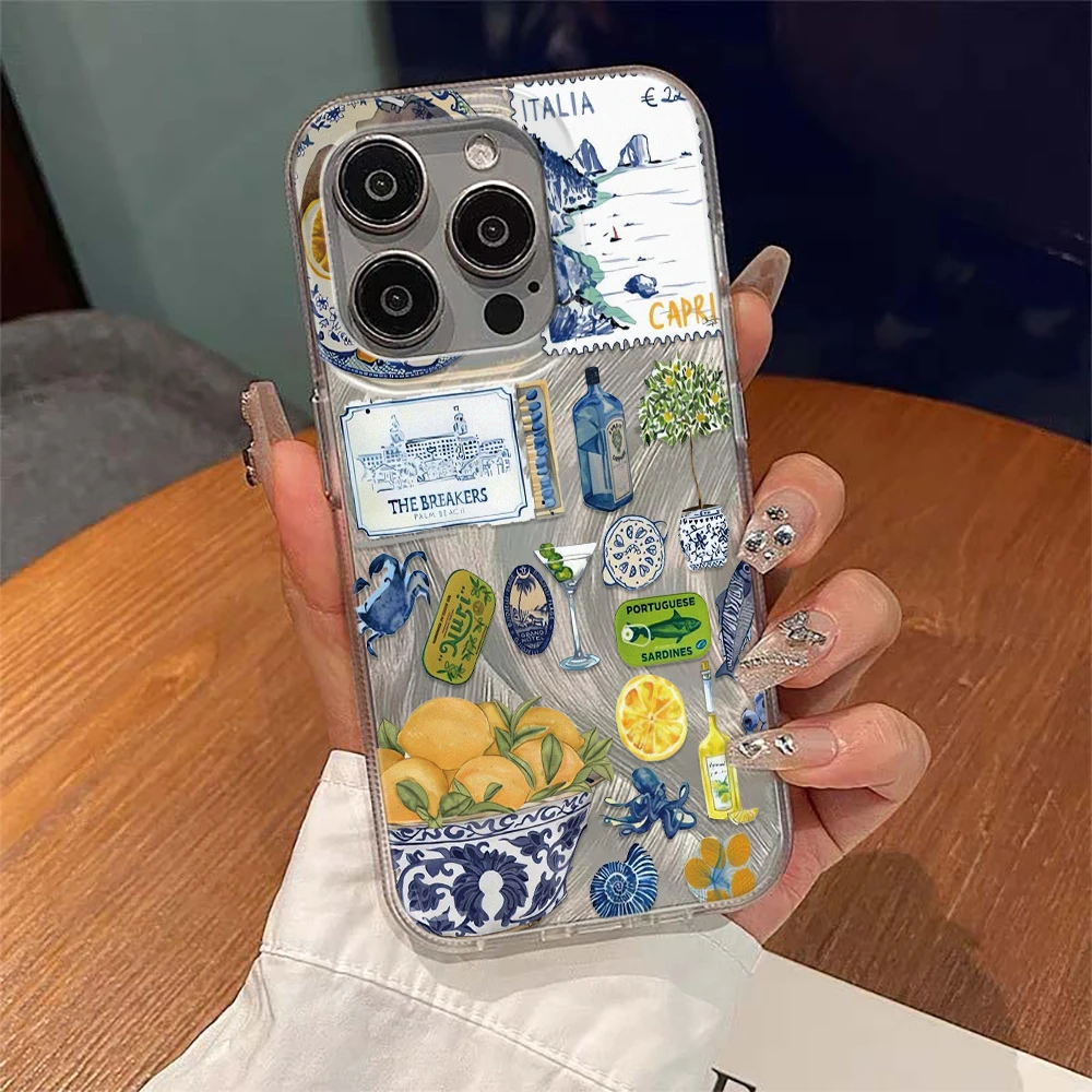 รูปสินค้า เคสโทรศัพท์ลายดอกไม้เมดิเตอร์เรเนียน