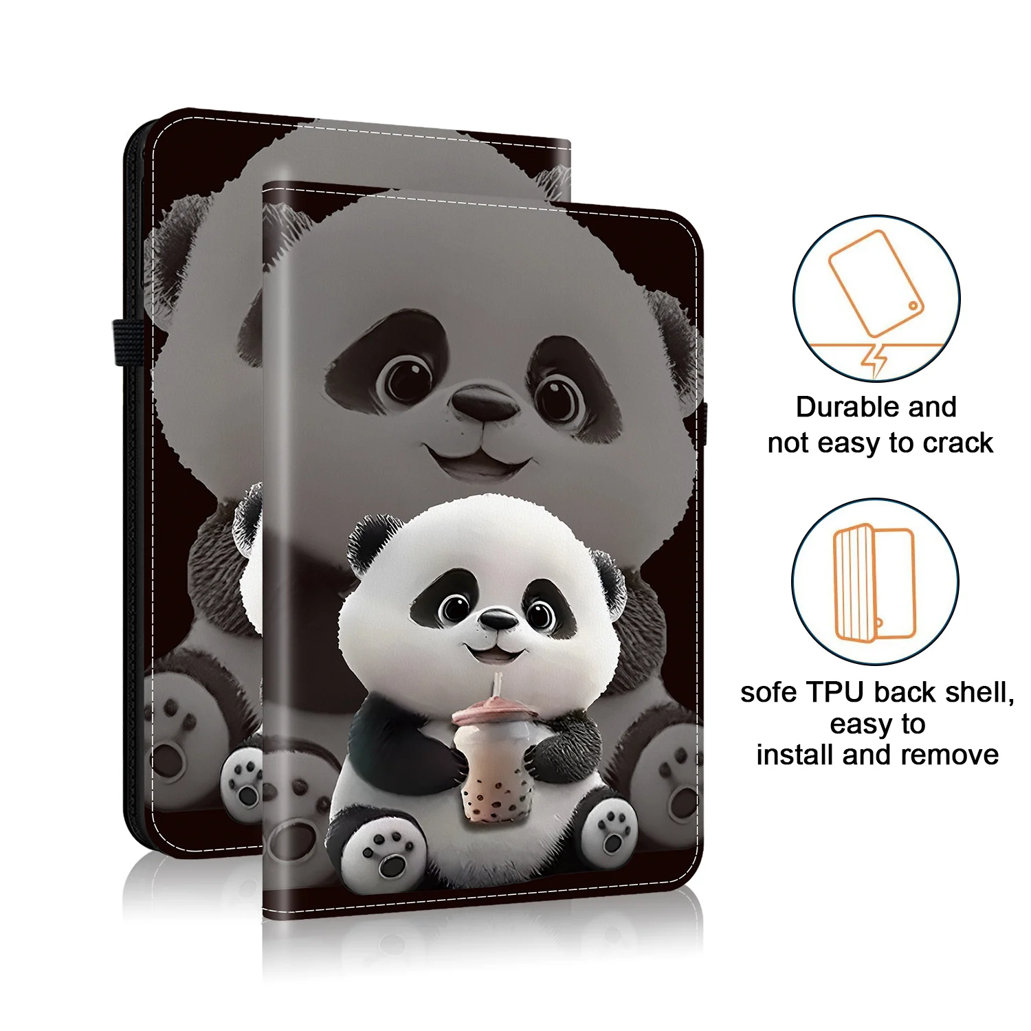 3D Cute Cats PU Leather Tablet Cover with Stand