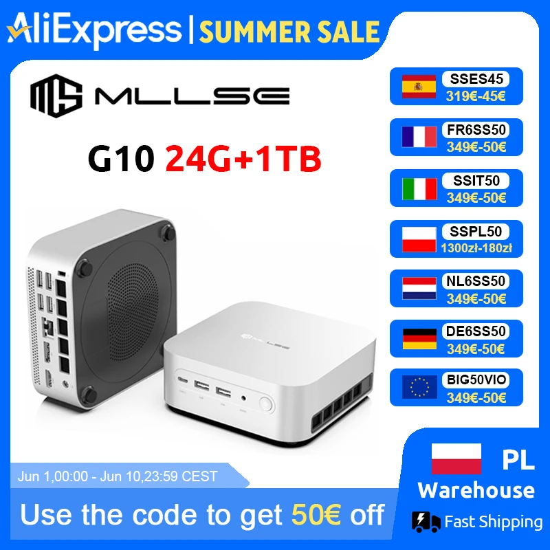 MLLSE Mini PC G10 AMD R7 H255 24GB LPDDR5 1TB SSD z Polski za $408.39 / ~1515zł MLLSE Mini PC G10 AMD R7 H255 24GB LPDDR5 1TB SSD z Polski za $408.39 / ~1515zł