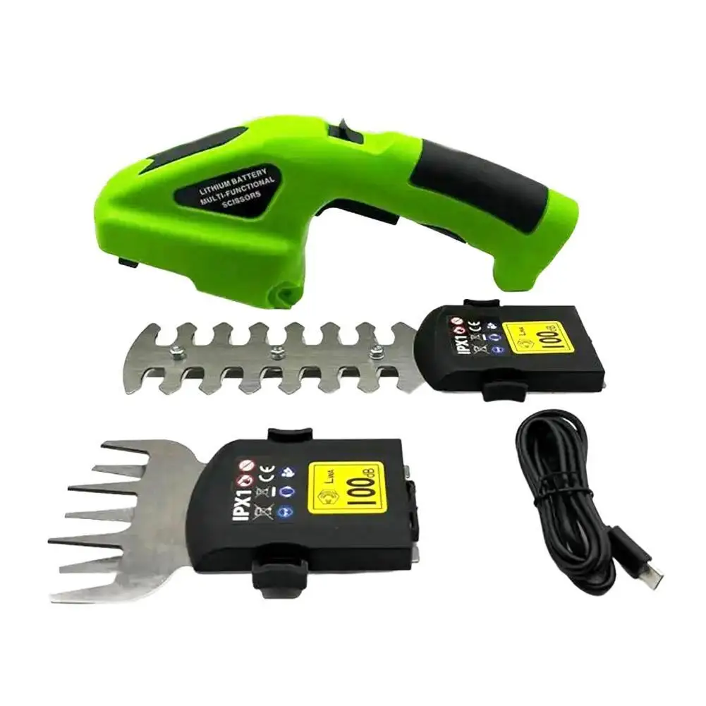 

Multi-functional Electric Fence Shears 2 IN1 Cordless Hedge Trimmer Grass Shear Garden Handheld Hedge Shrub Cutter Green Color