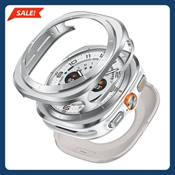Premium Metal Aluminum Alloy Protective Case - Durable Hard Cover - Watch 7 Ultra 47mm (Silver White)