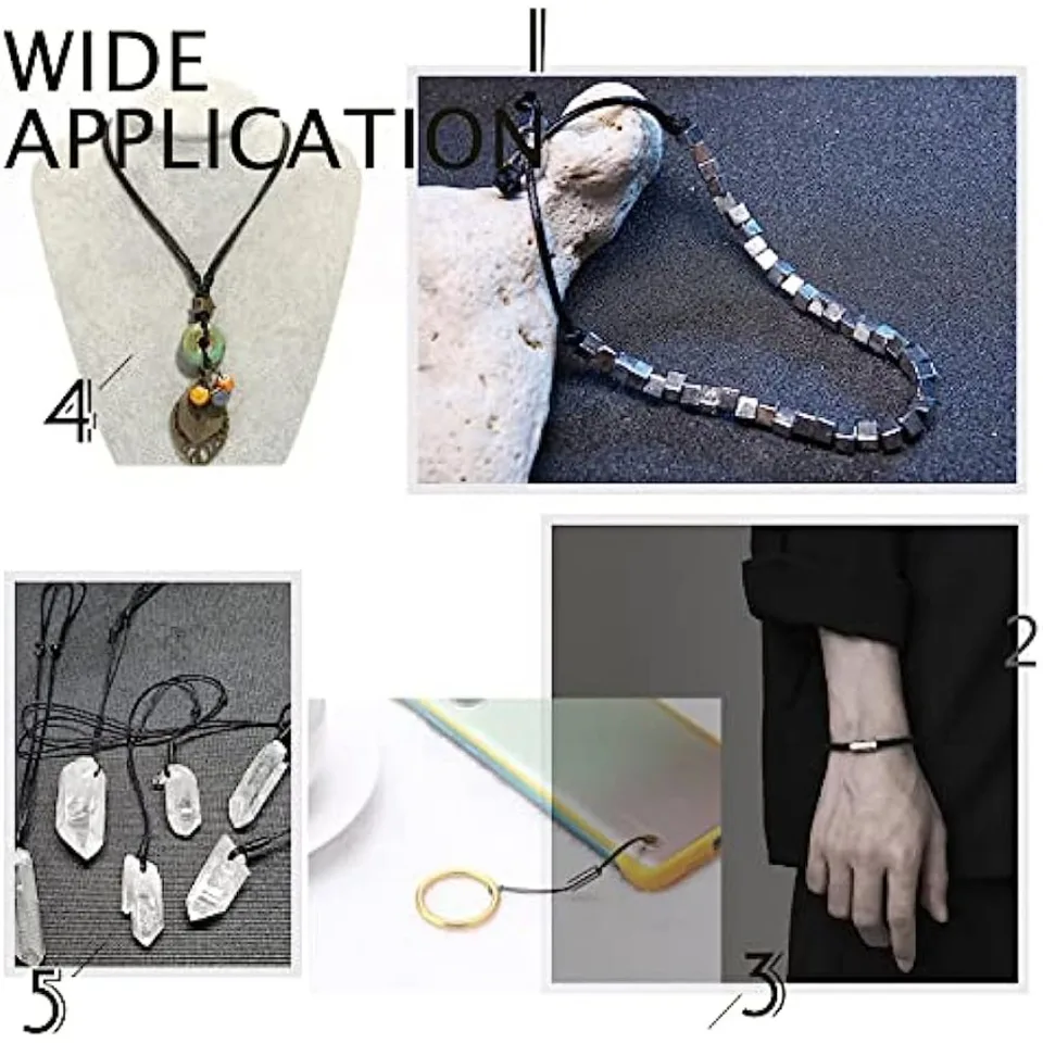 Corda In Cotone Cerato, 100 M, Colore: Nero, 1 Mm, Per Bracciali - Foto 7