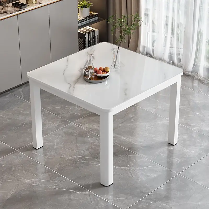 שולחן אוכל מרובע מודרני מזוגג זכוכית קומפקטי רהיטי חדר אוכל קטן שולחן מטבח לבית 2 4 אנשים קפה שולחן ביסטרו