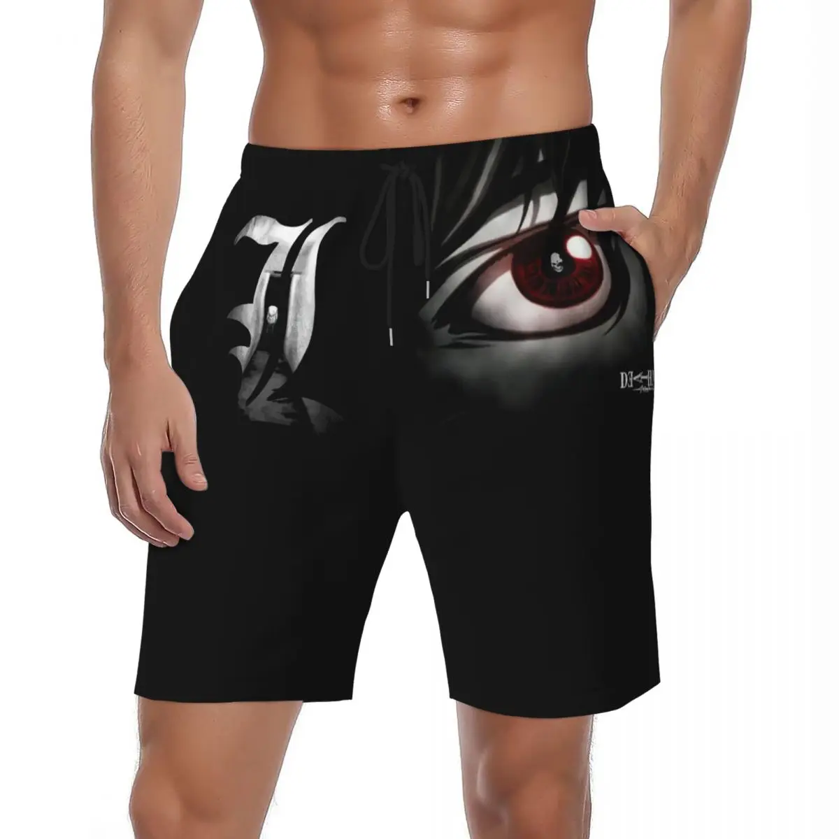 

Death Note Gym Shorts Summer Manga 3D Print Y2K Retro Beach Short Pants Men Sports Surf Quick Drying Graphic Beach Trunks