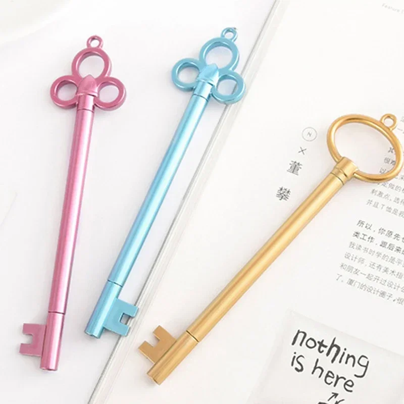 6 Pcs 크리 에이 티브 레트로 시리즈 키 모델링 0.5mm 젤 펜 학생 학습 편지지 선물 학교 사무 용품