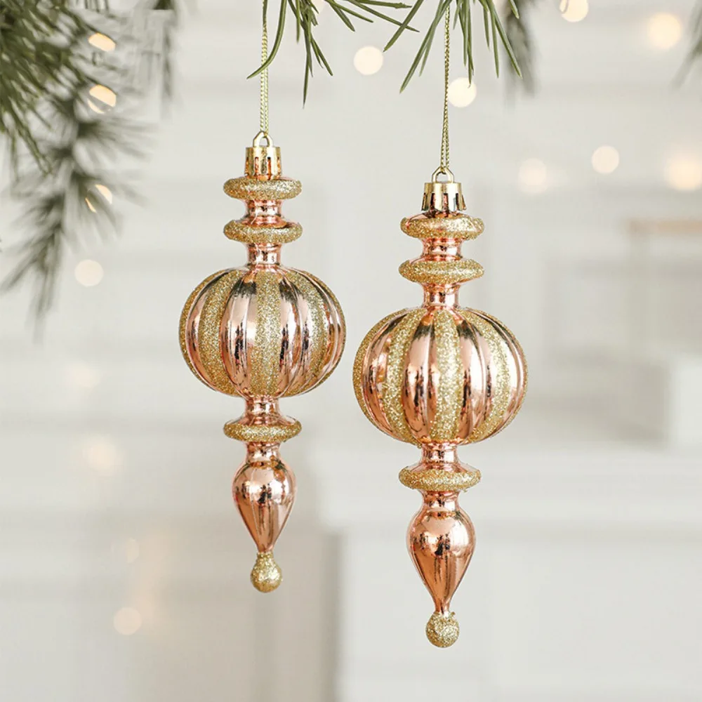 Set of 2 Red & White Santa Claus Christmas Tree Ornaments - Festive Hanging Decorations