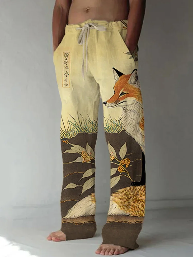 Full Length Wide Leg Pants Printed Hipster Harajuku Animals Japanese Summer Trousers Streetwear Sweatants Men Women Clothing 4