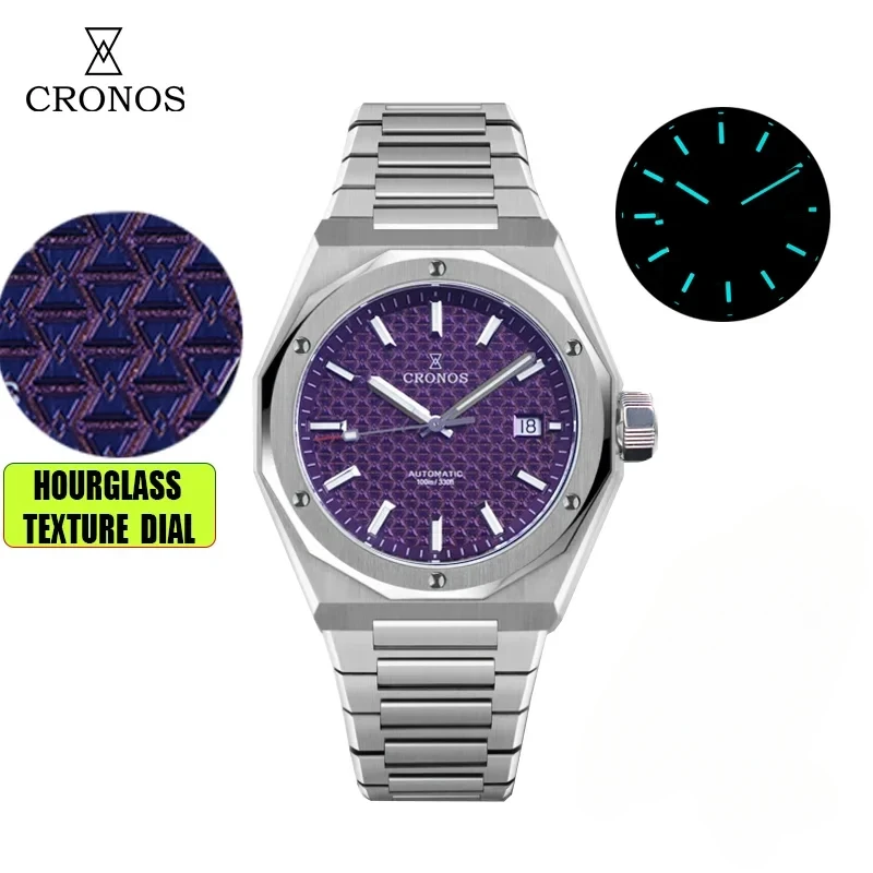 Cronos L6028M V2 Luxury Men's Watch 39mm Fully Automatic PT5000 SW200 Sapphire 10ATM Transparent Rear Cover Mens Watches mechanical watch