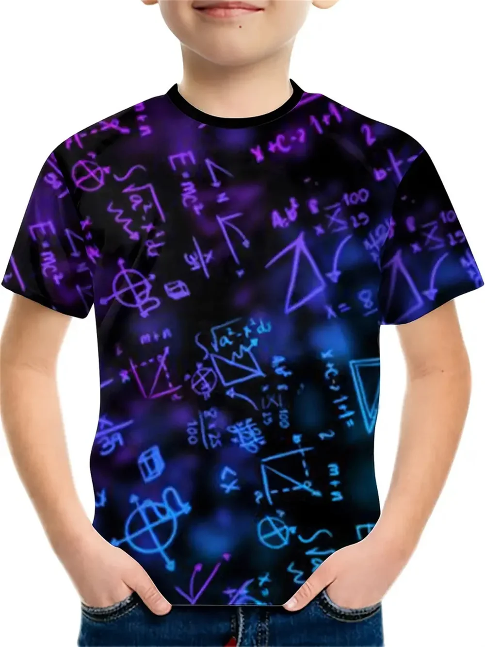 Simple Geometry 3d Print Retro Top Tee Shirt Kids Boys Clothes Short Sleeve Casual Children's Clothing Fashion T Shirt For Boys 5