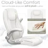 Office Chair PU Leather Executive High Back Computer Desk Chair Adjustable Height Flip-up Armrests Lumbar Support Swivel Rolling 4