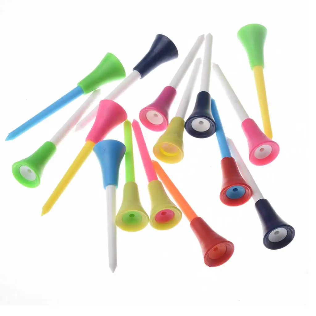 Rubber Cushion Top Golf Tees with Plastic Ball Holder - 10-40 Pieces, Assorted Colors