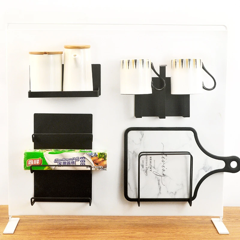 

Magnetic Suction Shelf Non-Perforated Wall-Mounted Storage and Finishing Holders Household Storage Rack Kitchen Accessories