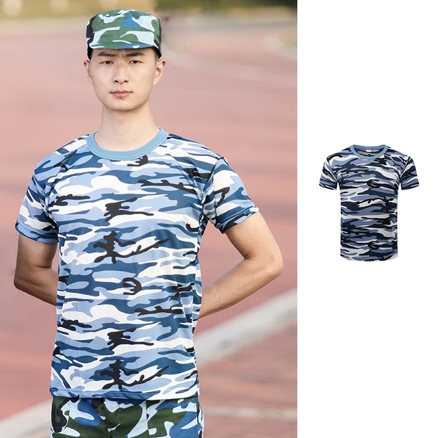 Camouflage T shirt Fishing T Shirt Comfortable Quick drying Summer Man Running Short Sleeve Fishing Clothing
