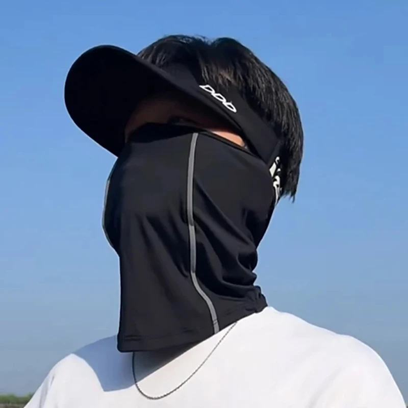 Summer Men's and Women's Ice Silk Dust Mask Reflective Night Riding Half Face Mask UV Resistant Scarf Sports Headscarf