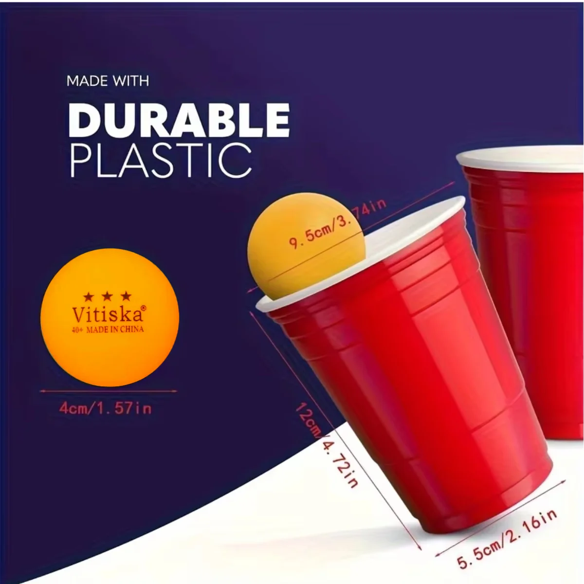 Set Beer Pong Da 36 Pezzi – 18 Bicchieri E 18 Palline Da Ping Pong – Gioco Da Festa, Abilità E Divertimento Per Feste, Bar E Grigliate