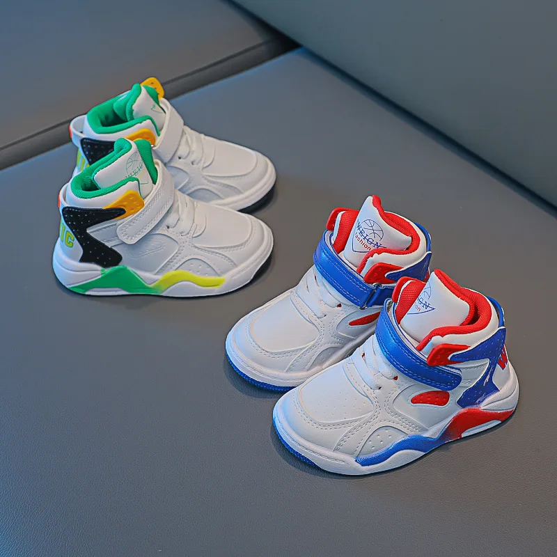 Kids Fashion High-top Sneakers for Boys Girls Shoes Breathable Sports Running Shoes Lightweight Children Casual Walking