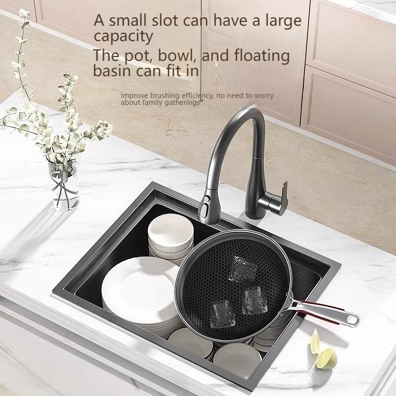 Kitchen Sink Bar Basin Dish and Vegetable Wash Basin Stainless Steel Mini Single Slot