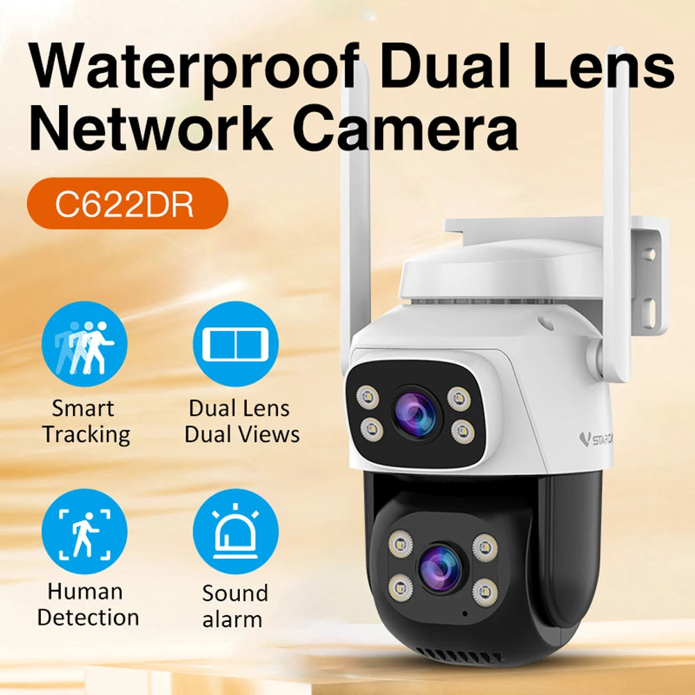 5MP WiFi PTZ Security Camera Dual Lens 5X Zoom PTZ Cam Dual Light Modes AI Auto Tracking Outdoor Smart Color Night Vision Camera 6