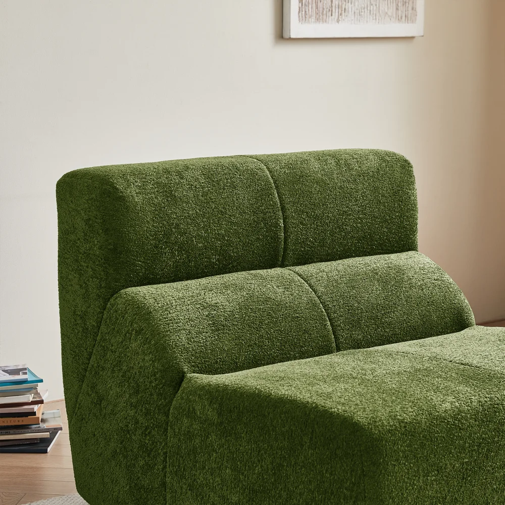 Luxuriöser Einzelsofastuhl aus weichem Regentropfen-Samt mit ergonomischem Design für Wohnzimmer, Büros und kleine Wohnungen – Detail 28